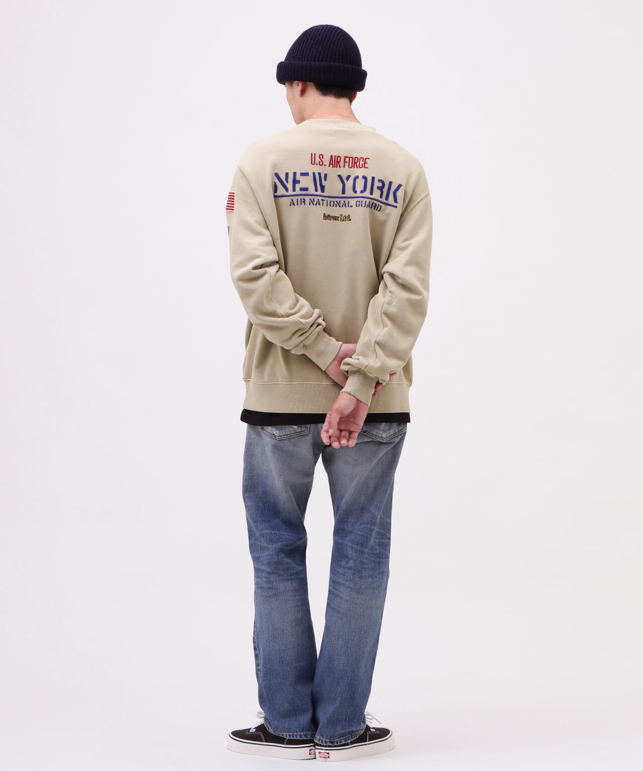 FADE WASH CREW NECK SWEAT NEW YORK ANG | AVIREX ( アヴィレックス