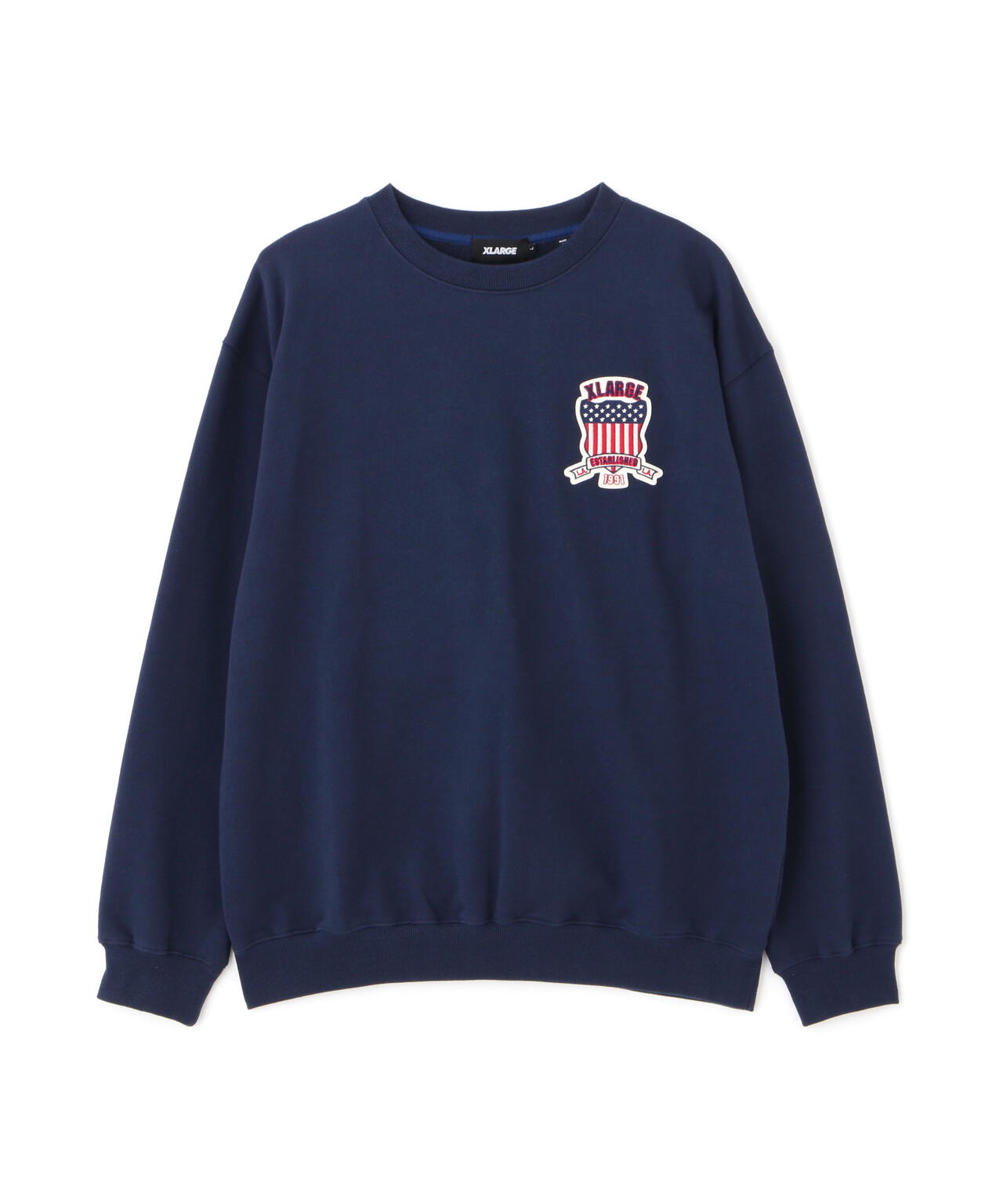 AVIREX × XLARGE》CREWNECK VARSITY LOGO / クルーネック バーシティ