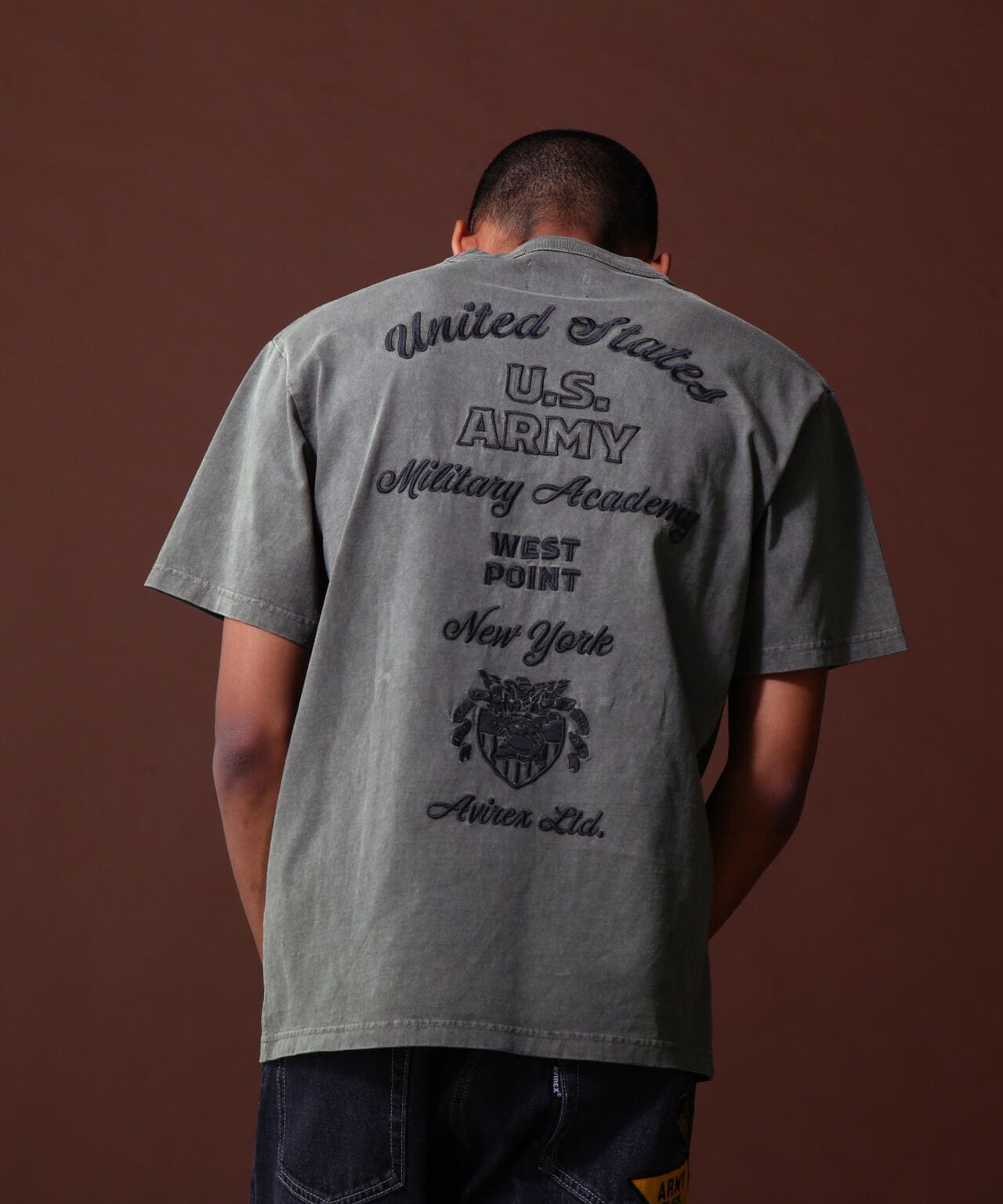 《COLLECTION》WEST POINT EMBROIDERY FADE WASH T-SHIRT /ウェストポイント エンブロイダリー