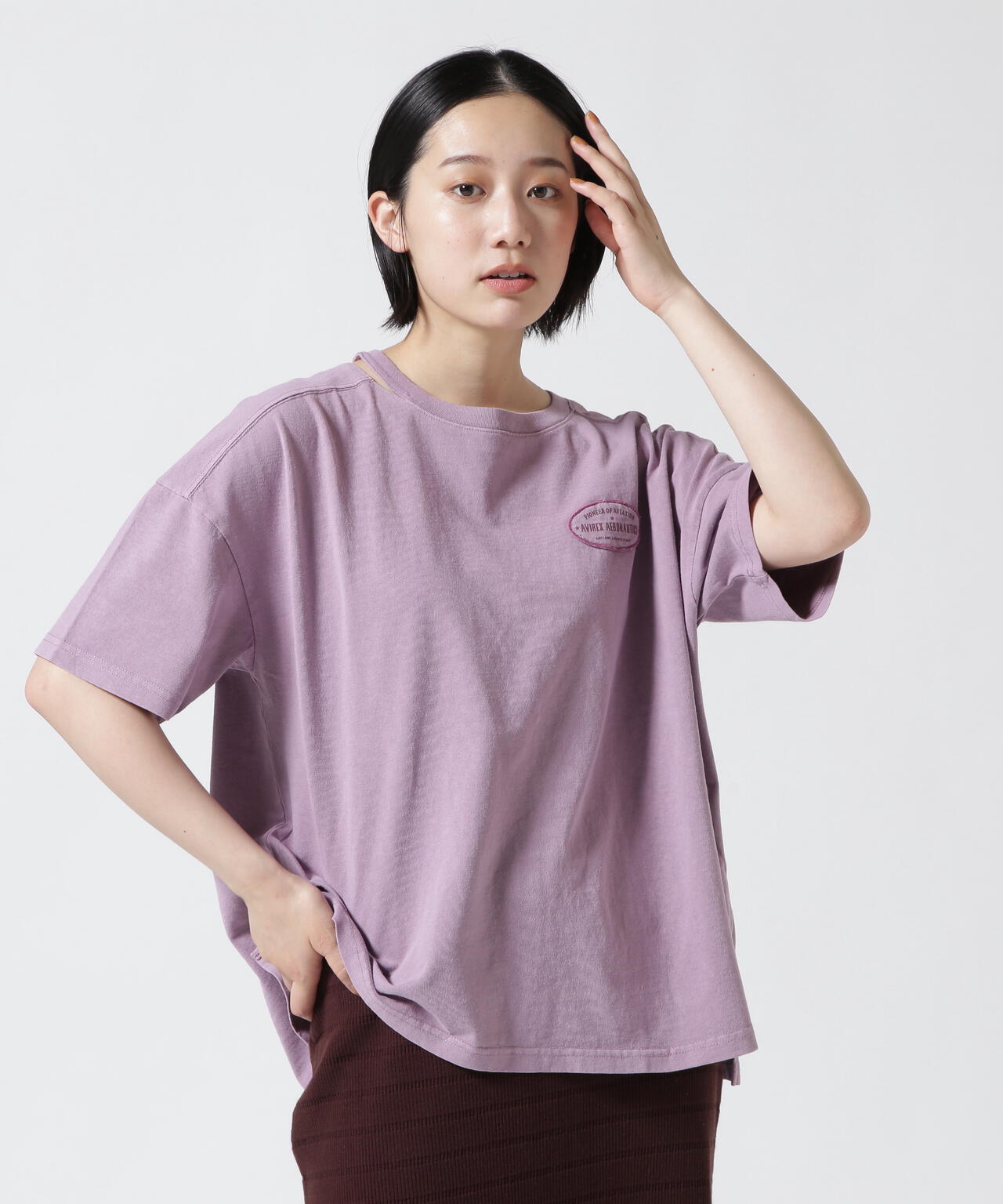 OPEN NECK T-SHIRT/ オープンネックTシャツ