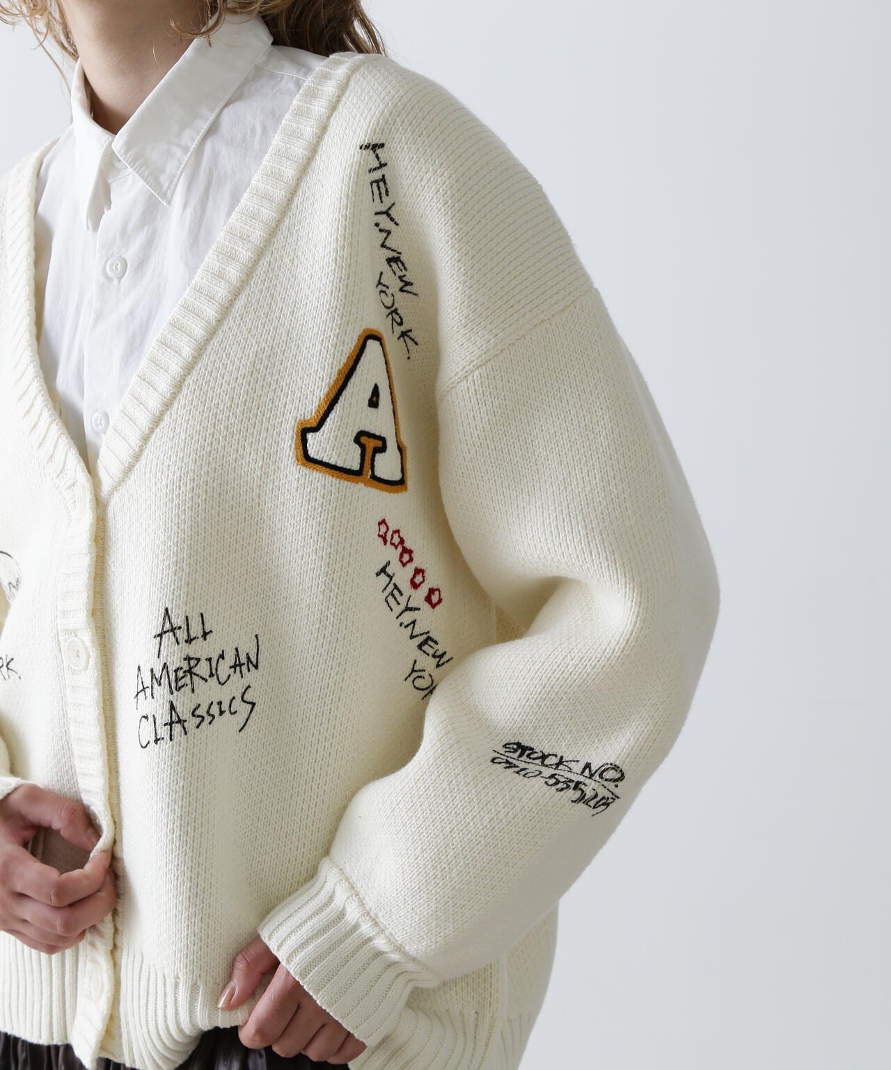 【直営店限定】SCRIBBLING KNIT CARDIGAN/ スクリブリング ニットカーディガン