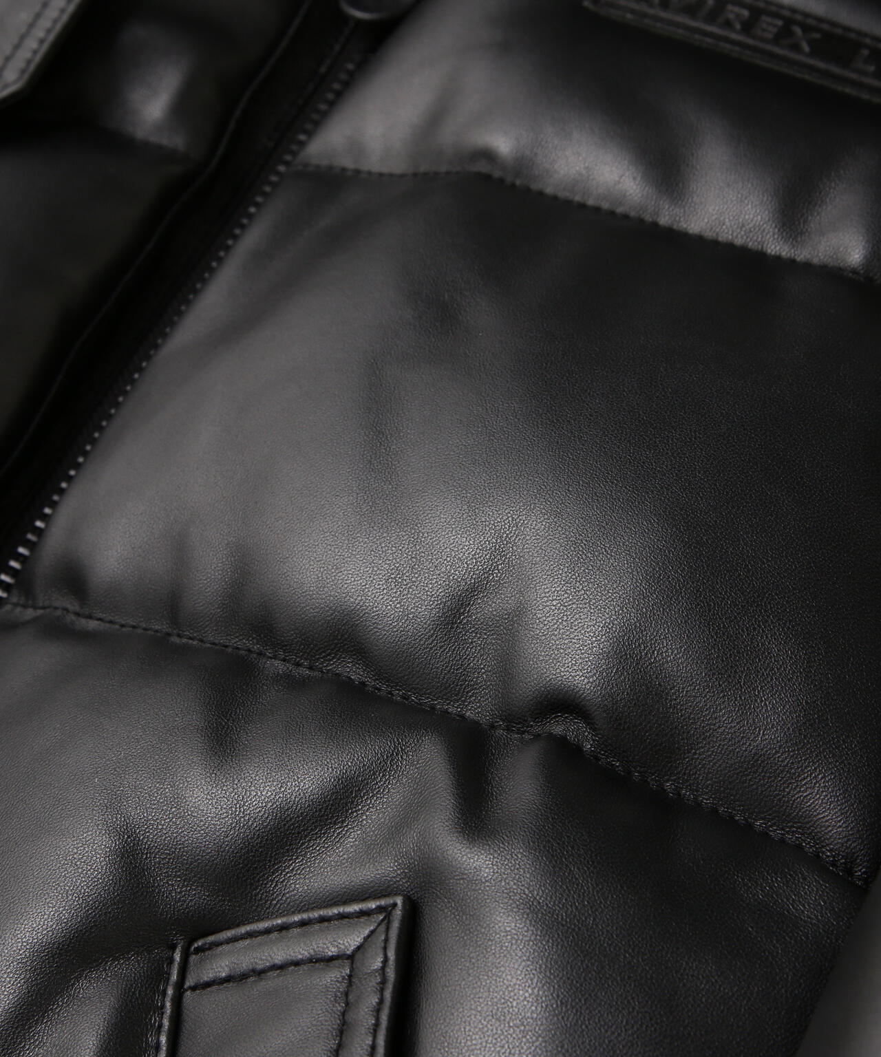 LEATHER DOWN BOMMER JACKET / レザー ダウン ボマー ジャケット