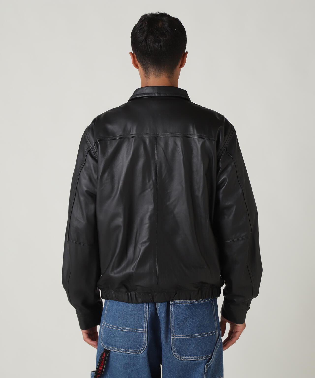 COMFORTABLE LEATHER SWING TOP JACKET / コンフォータブル レザー スウィングトップ ジャケット