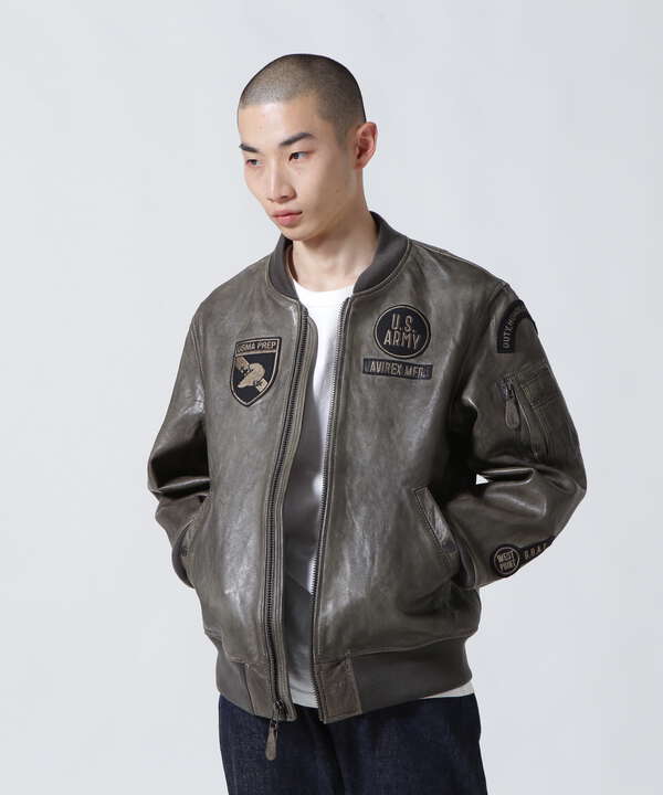 《COLLECTION》AGED LEATHER TYPE MA-1 JACKET WEST POI