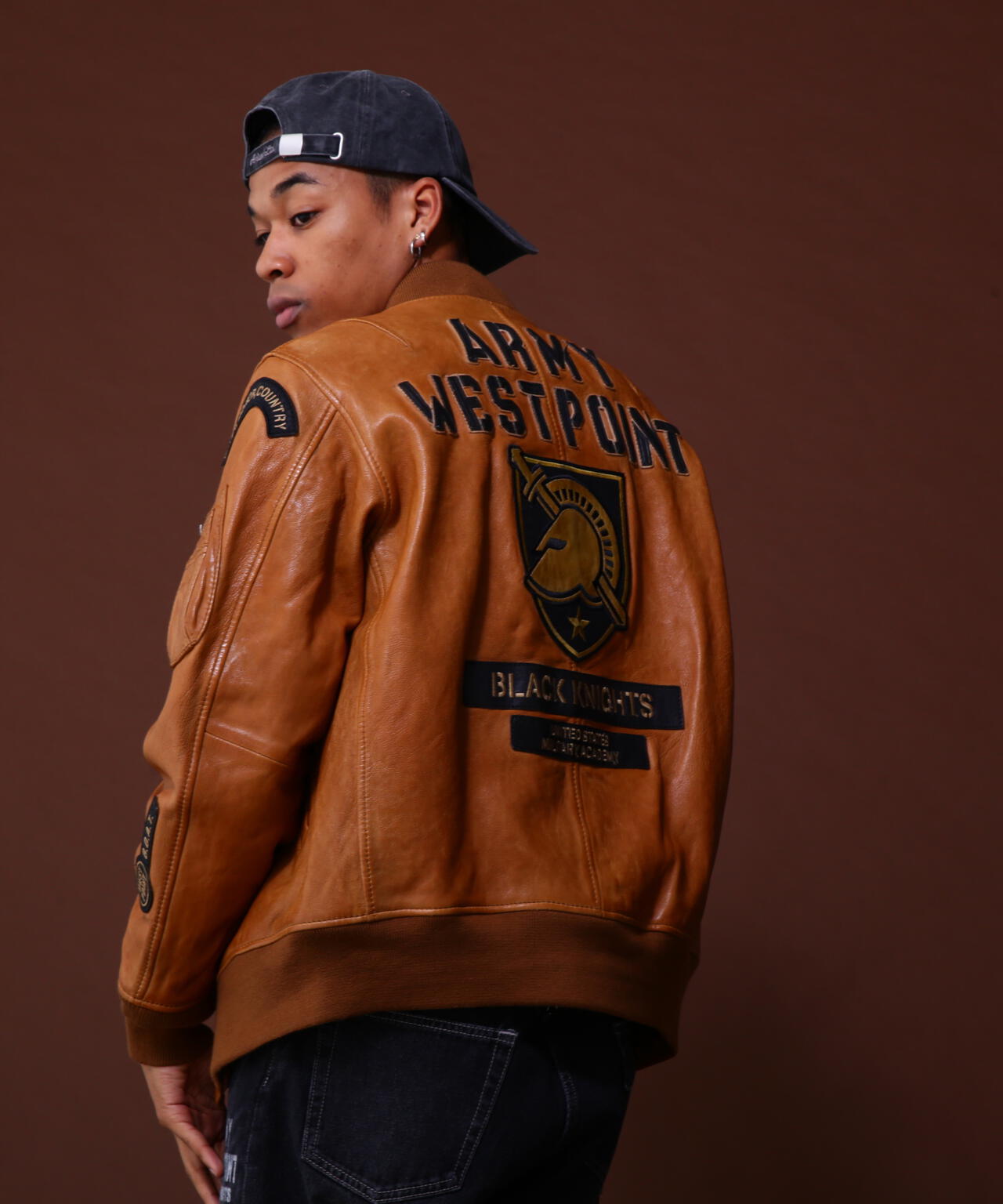 COLLECTION》AGED LEATHER TYPE MA-1 JACKET WEST POI | AVIREX