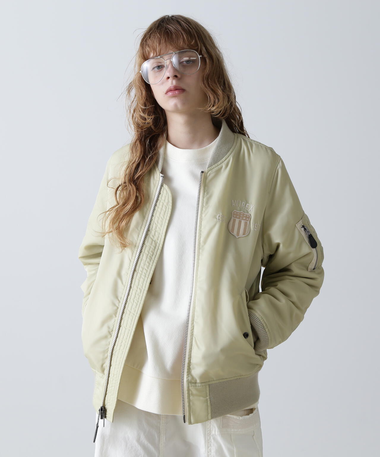 ラッピング不可】 ジャケット・アウター beige BLOUSON MA-1 JACQARD ...