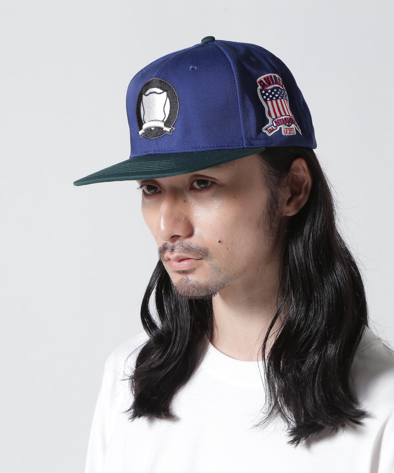 《AVIREX × EXPANSION》 FLAT VISOR CAP BLUE / フラット バイザー キャップ ブルー