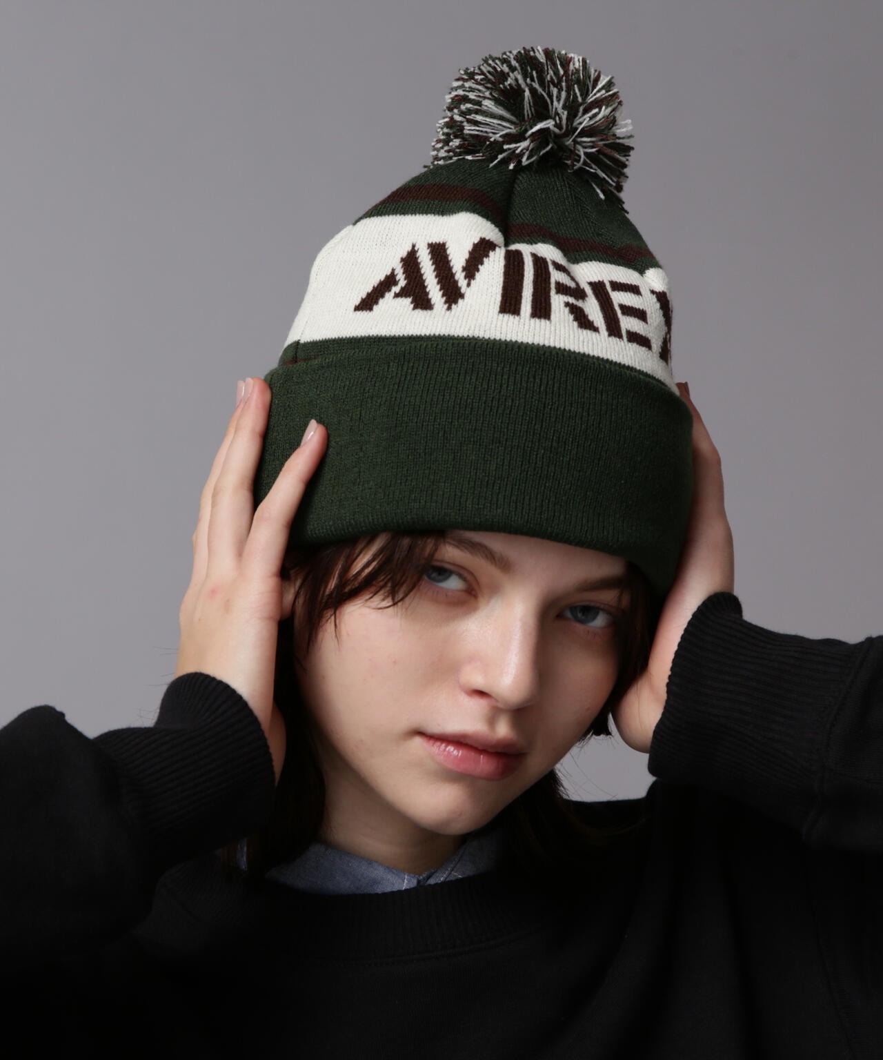 BONBON LOGO KNIT CAP / ボンボン ロゴ ニットキャップ / AVIREX 