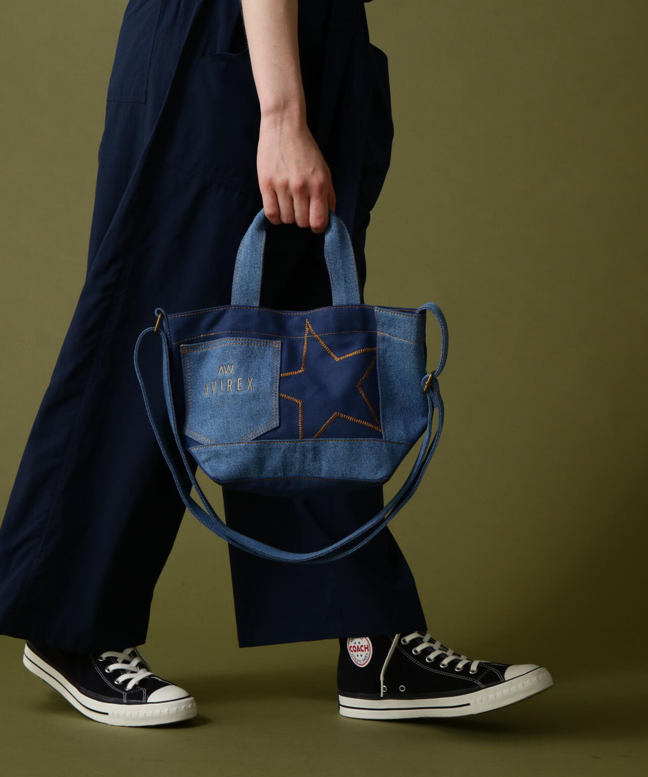 《直営店限定》DENIM COMBI CANVAS MINI TOTE BAG/ デニムコンビ キャンバスミニトートバッグ