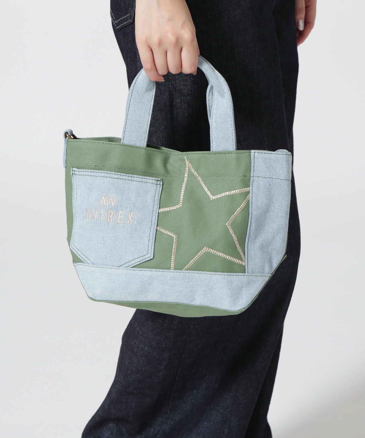 《直営店限定》DENIM COMBI CANVAS MINI TOTE BAG/ デニムコンビ キャンバスミニトートバッグ