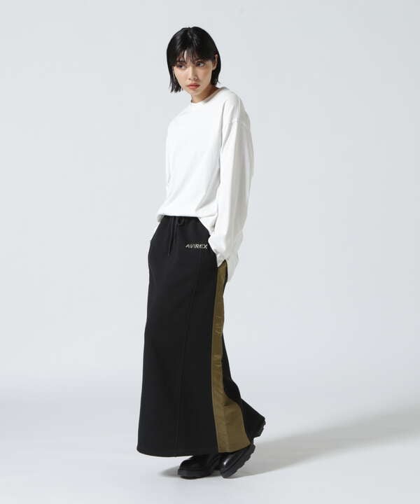 【WEB&DEPOT限定】スウェットコンビロングスカート/ SWEAT COMBI LONG SKIRT