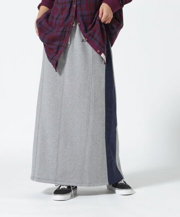 【WEB&DEPOT限定】スウェットコンビロングスカート/ SWEAT COMBI LONG SKIRT