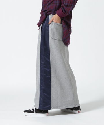 【WEB&DEPOT限定】スウェットコンビロングスカート/ SWEAT COMBI LONG SKIRT