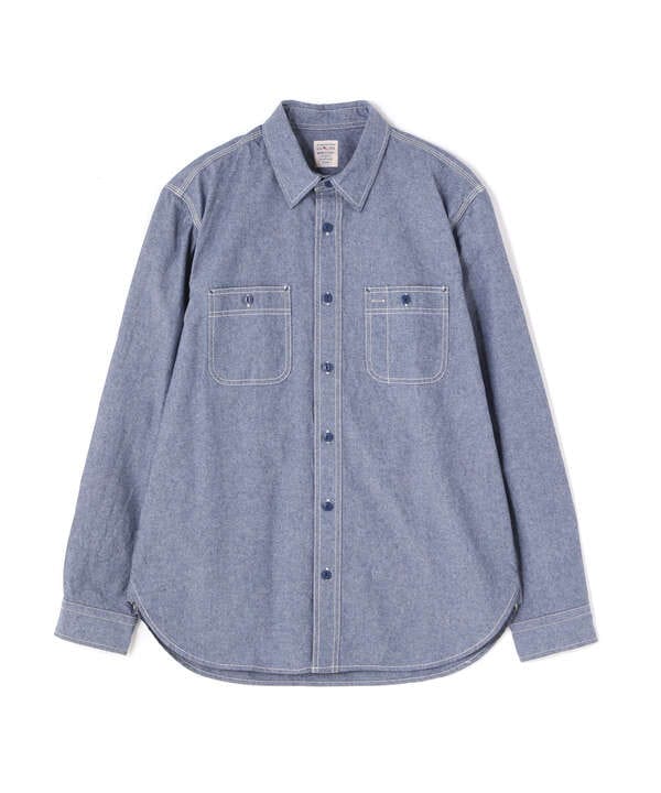 《DAILY/デイリー》BASIC CHAMBRAY LONG SLEEVE SHIRT / 長袖 ベーシック シャンブレー シャツ / 