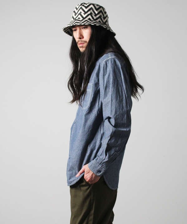 《DAILY/デイリー》BASIC CHAMBRAY LONG SLEEVE SHIRT / 長袖 ベーシック シャンブレー シャツ / 