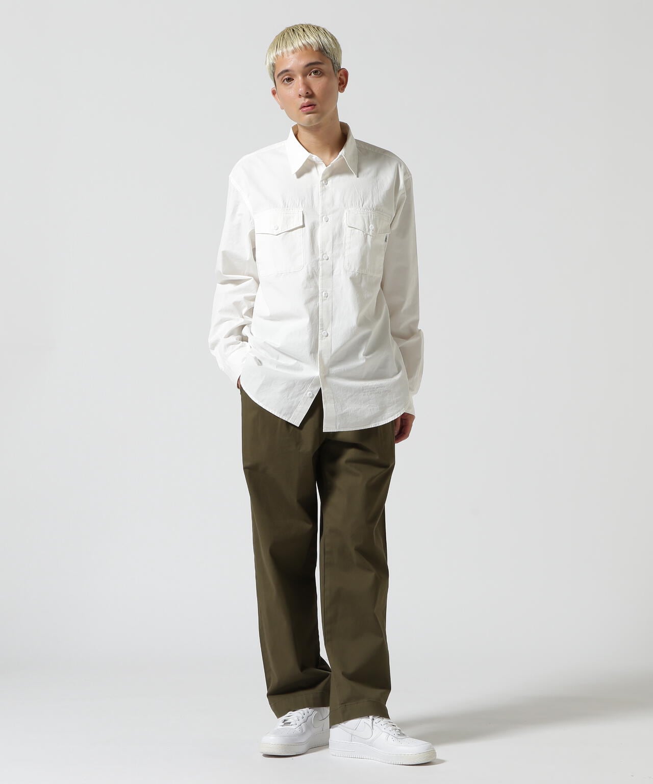 BASIC ARMY POPLIN L/S SHIRT / ベーシック アーミー ポプリン 長袖 