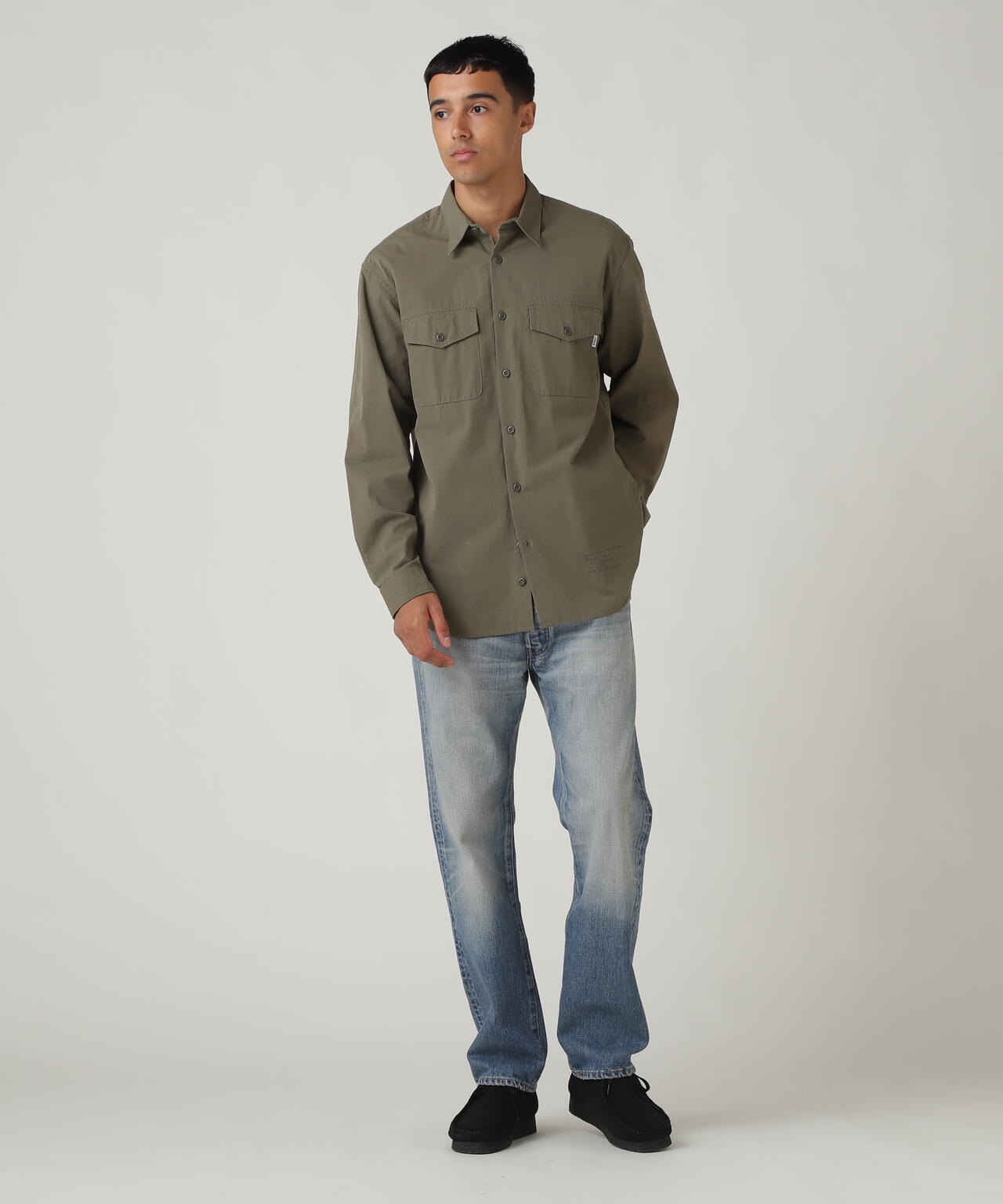 BASIC ARMY POPLIN L/S SHIRT / ベーシック アーミー ポプリン 長袖 