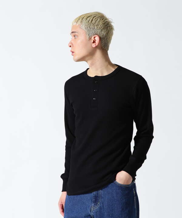 《DAILY/デイリー》THERMAL L/S HENLEY NECK T-SHIRT/サーマル 長袖 ヘンリーネック Tシャツ 