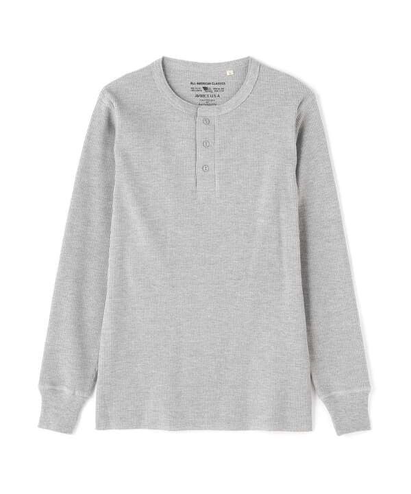 《DAILY/デイリー》THERMAL L/S HENLEY NECK T-SHIRT/サーマル 長袖 ヘンリーネック Tシャツ 