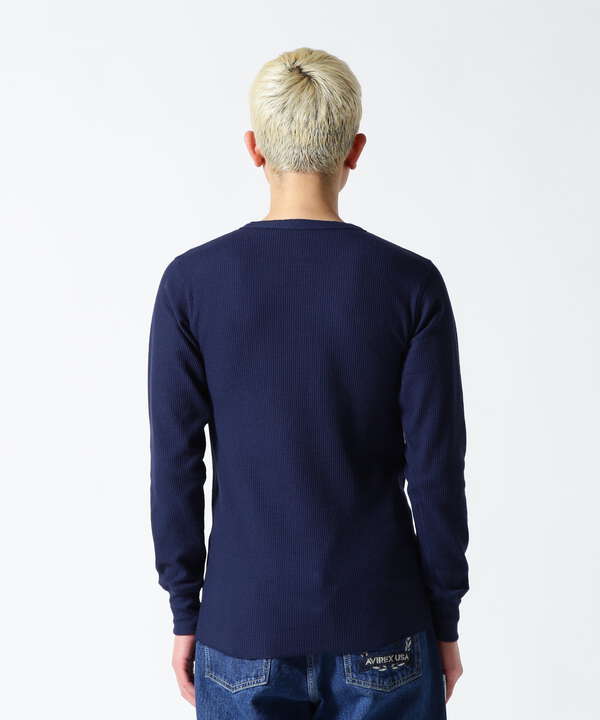 《DAILY/デイリー》THERMAL L/S HENLEY NECK T-SHIRT/サーマル 長袖 ヘンリーネック Tシャツ 