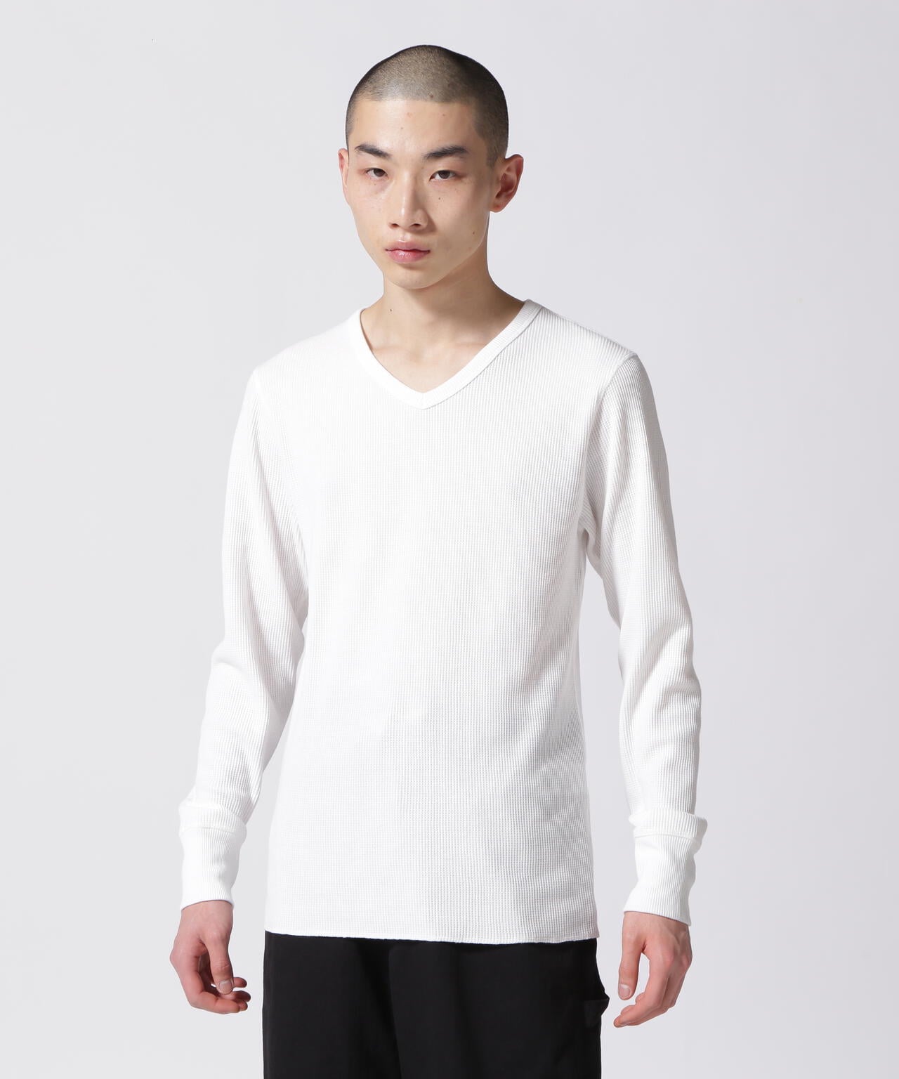 DAILY》THERMAL L/S V-NECK T-SHIRT/サーマル 長袖 ブイネック Tシャツ