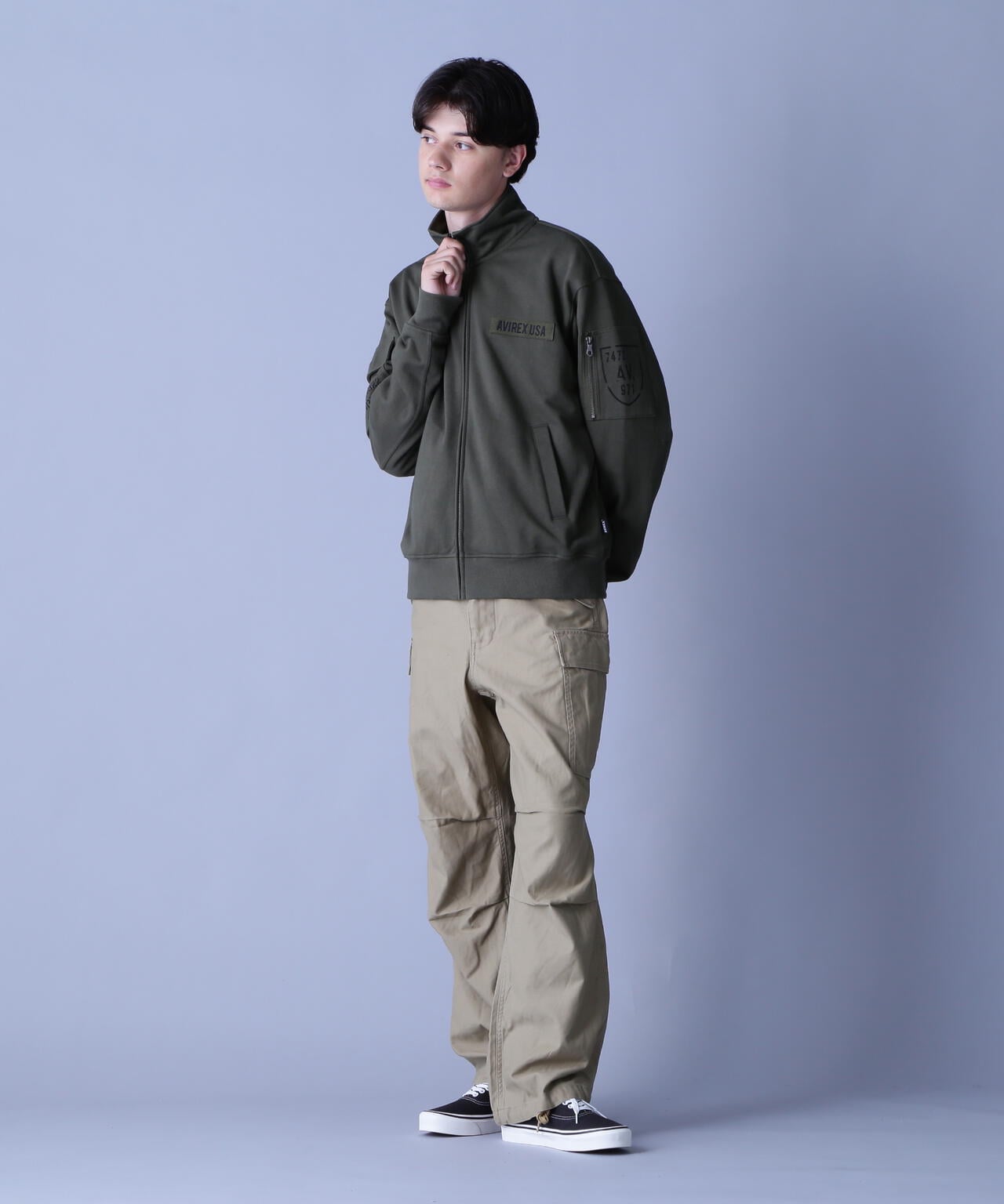 FATIGUE STAND ZIPUP SWEAT / ファティーグ ジップアップ スウェット  / AVIREX / アヴィレックス