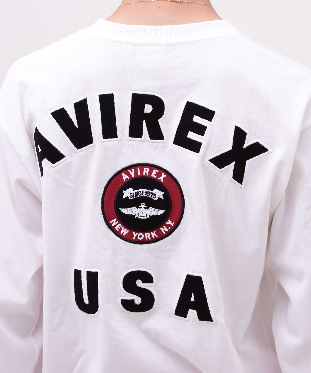 VARSITY LOGO L/S T-SHIRT / バーシティ ロゴ 長袖Tシャツ/ AVIRE