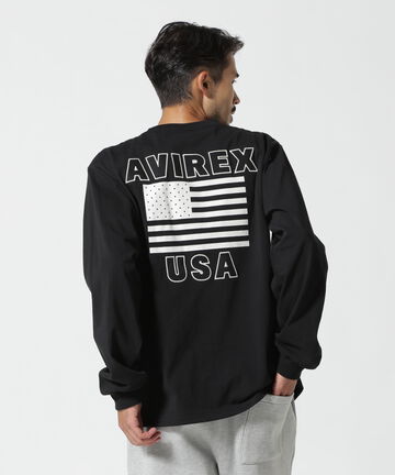 《WEB&DEPOT限定》AMERICAN FLAGS L/S T-SHIRT / アメリカン フラッグス 長袖 Tシャツ / AVIREX