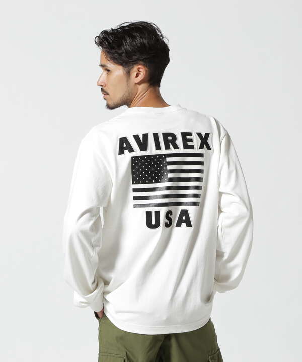 《WEB&DEPOT限定》AMERICAN FLAGS L/S T-SHIRT / アメリカン フラッグス 長袖 Tシャツ / AVIREX