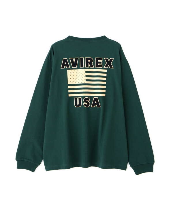 《WEB&DEPOT限定》AMERICAN FLAGS L/S T-SHIRT / アメリカン フラッグス 長袖 Tシャツ / AVIREX