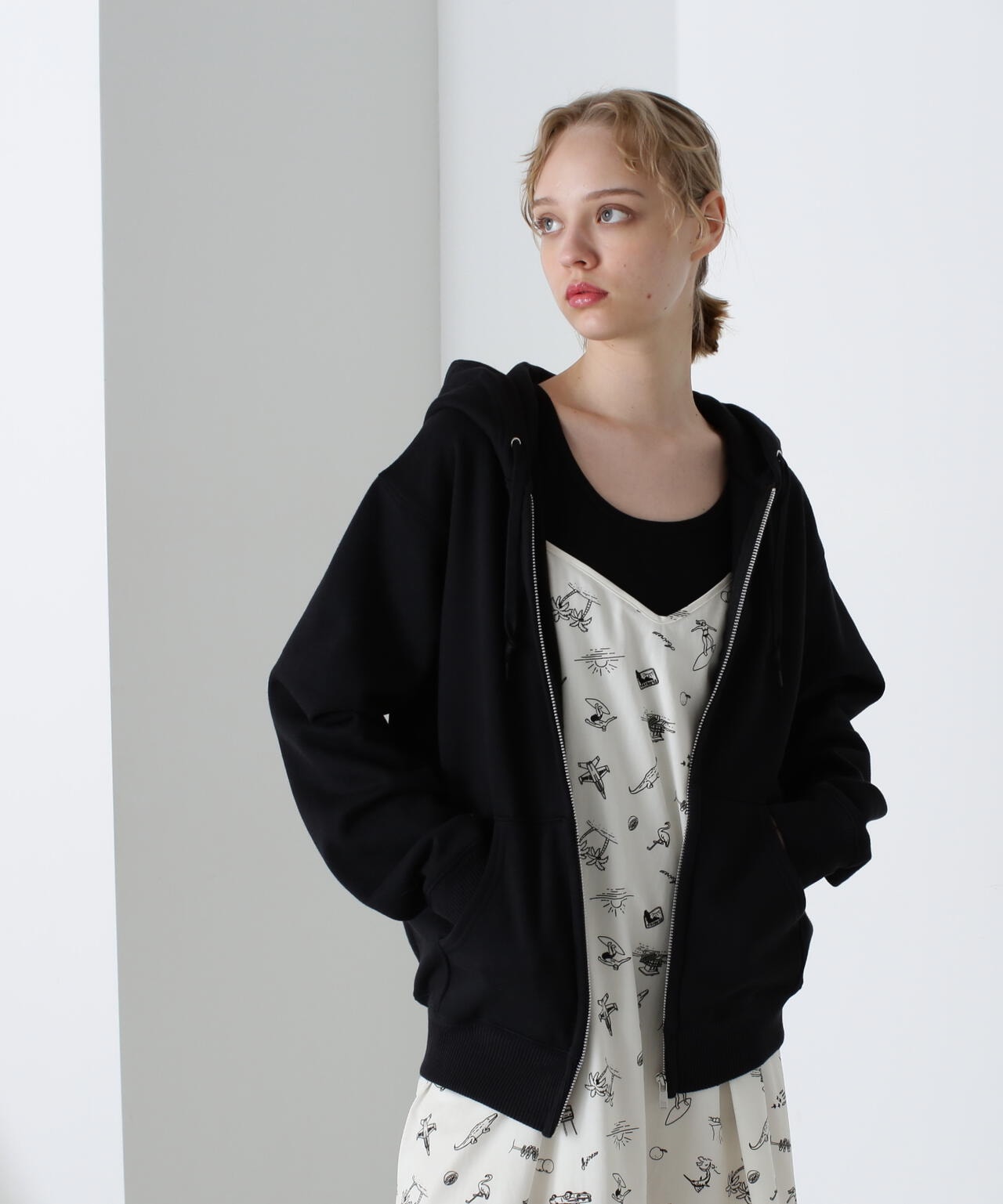 DAILY/デイリー】ZIP UP SWEAT PARKA / ジップアップ スウェット