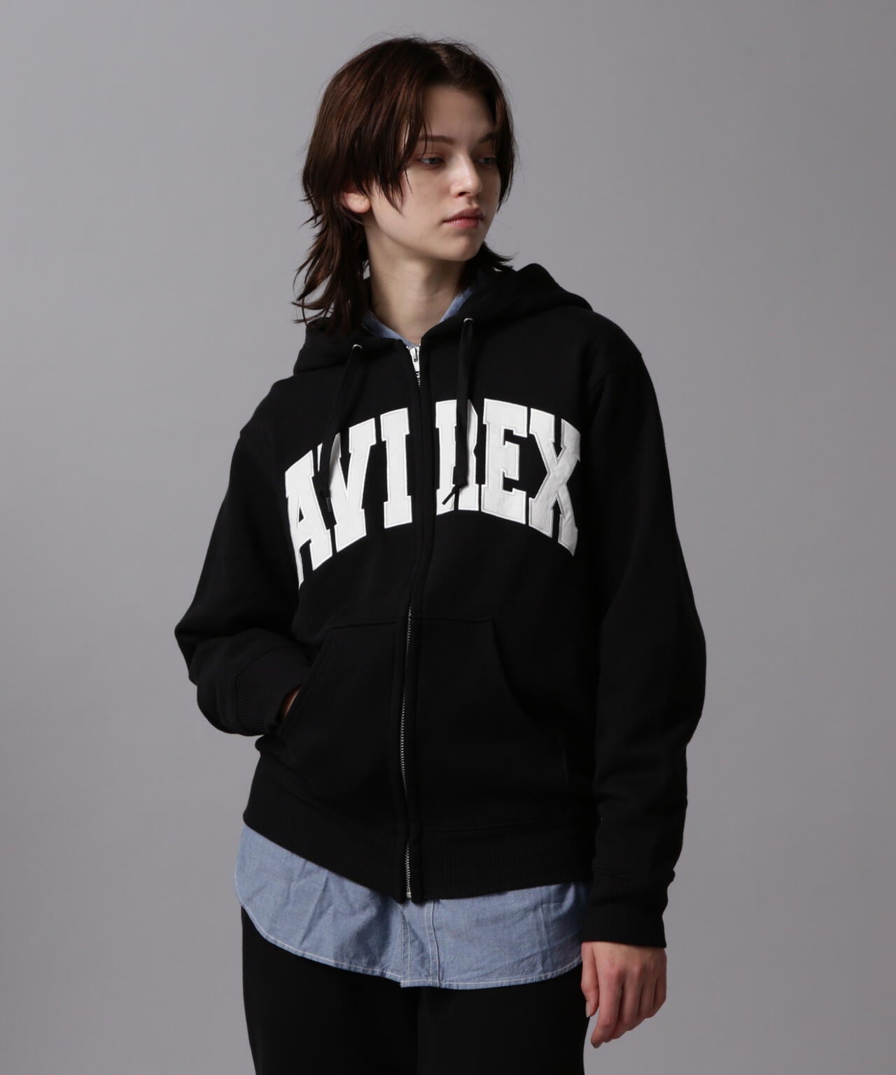 DAILY/デイリー】ZIP UP SWEAT PARKA LOGO / ジップアップ スウェット