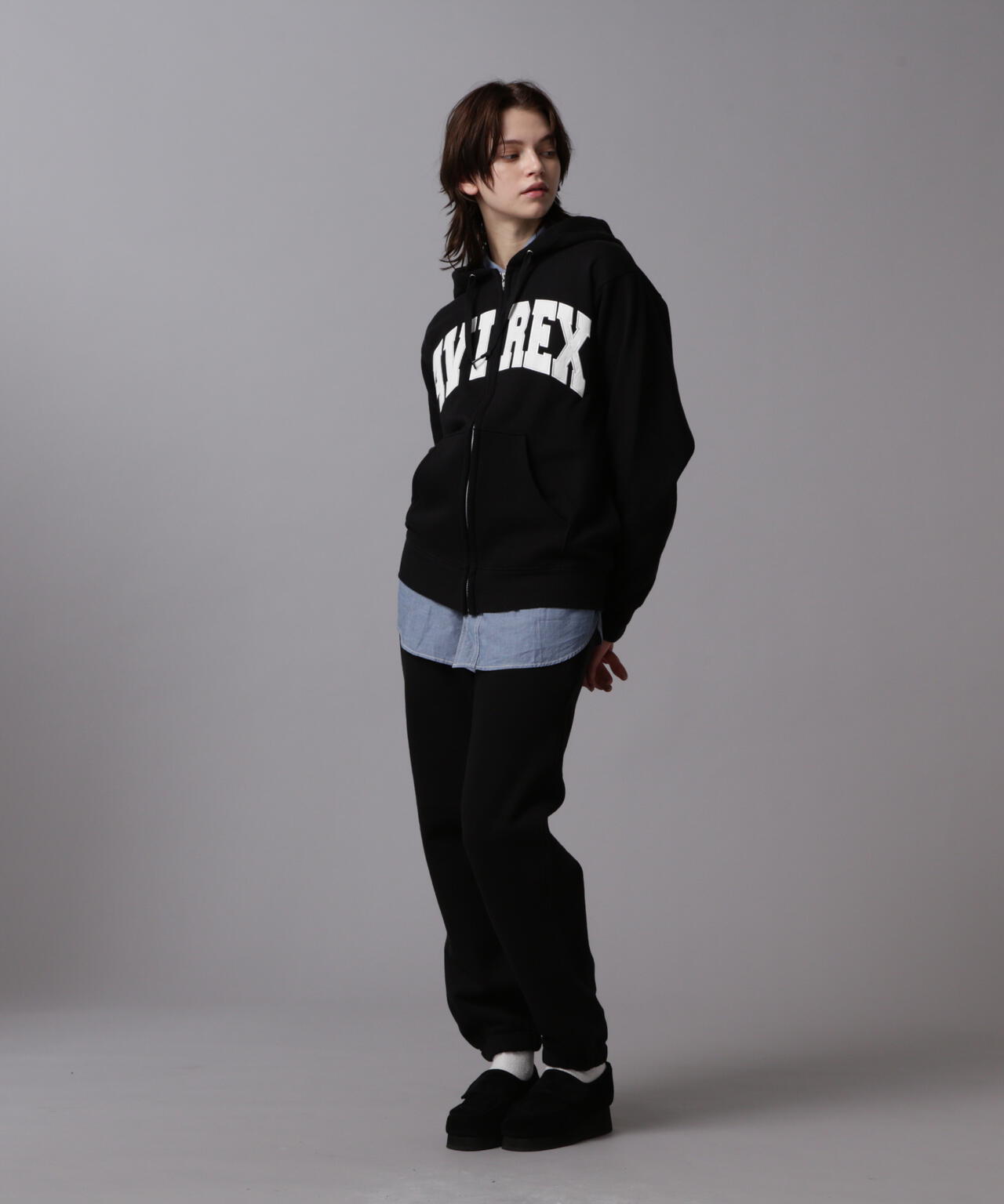 DAILY/デイリー】ZIP UP SWEAT PARKA LOGO / ジップアップ スウェット