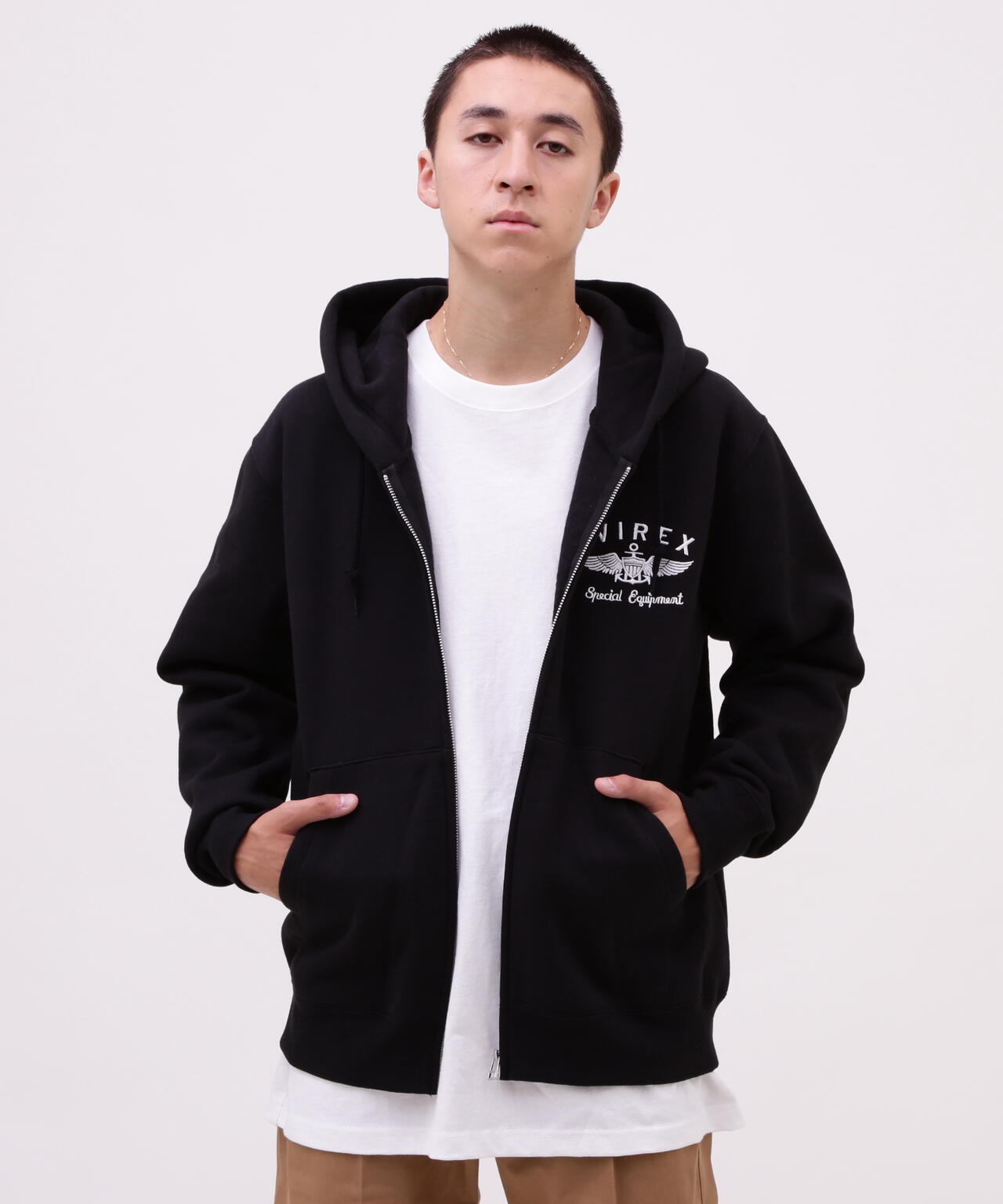 VARSITY LOGO SWEAT ZIP UP PARKA / バーシティ ロゴ スウェット