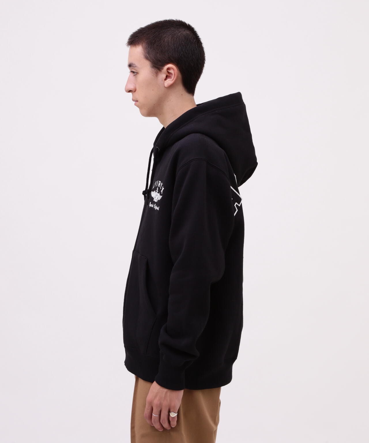 VARSITY LOGO SWEAT ZIP UP PARKA /バーシティ ロゴ スウェット ジ