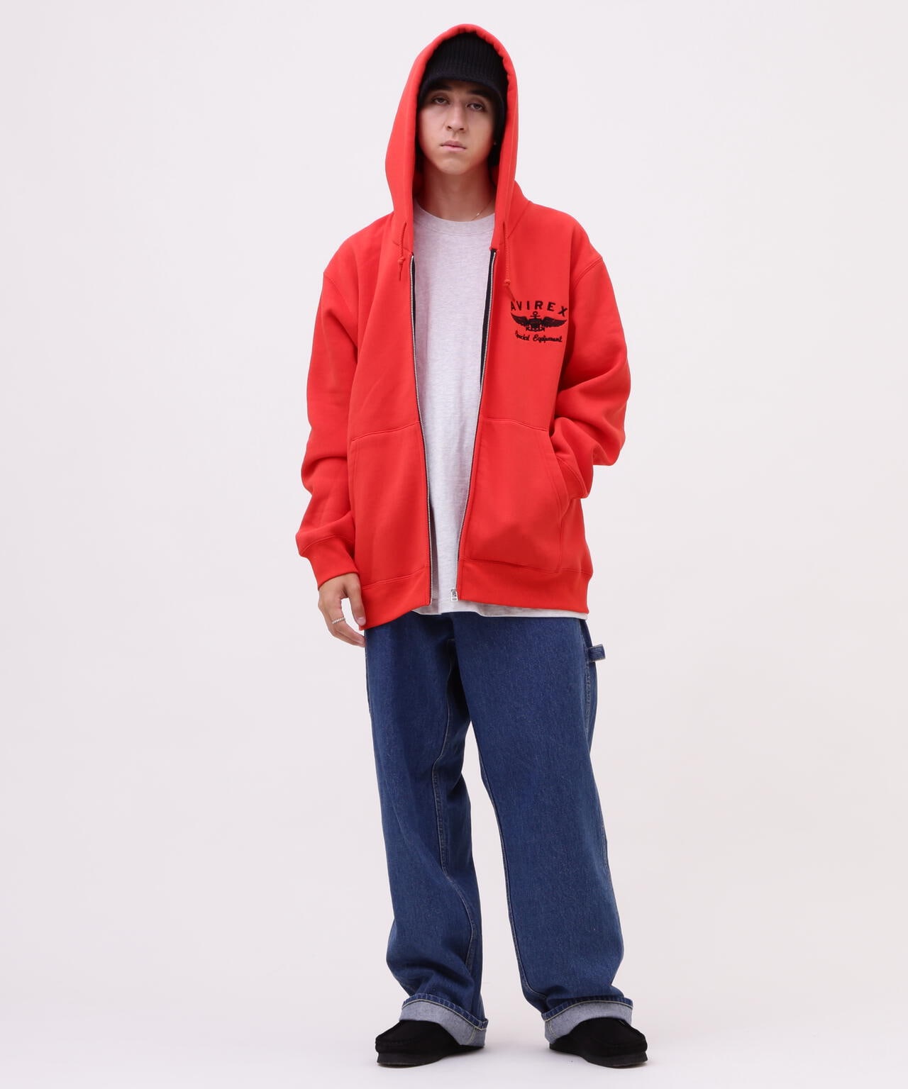 VARSITY LOGO SWEAT ZIP UP PARKA /バーシティ ロゴ スウェット ジ