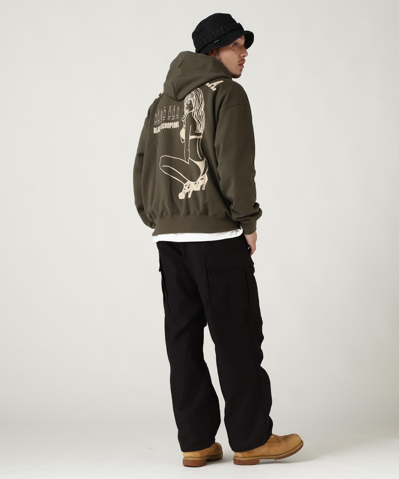 WEB&DEPOT限定》BLACK SCORPIONS SWEAT PULL OVER PARKA / ブラック