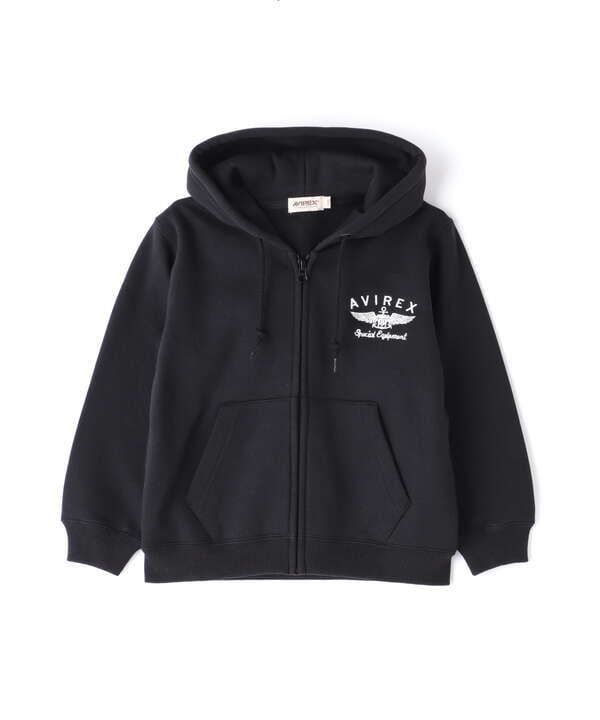 《KIDS / キッズ》VARSITY LOGO SWEAT PARKA / ヴァーシティ ロゴ スウェット パーカー / AVIREX /