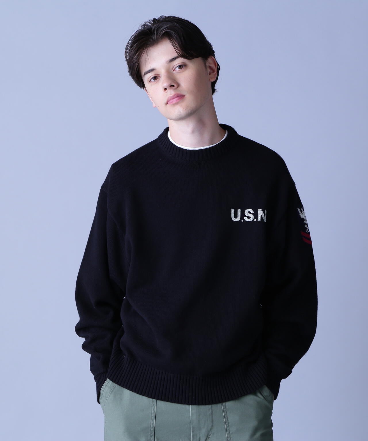 NAVAL CREWNECK KNIT / ネイバル クルーネック ニット / AVIREX / アヴィレックス