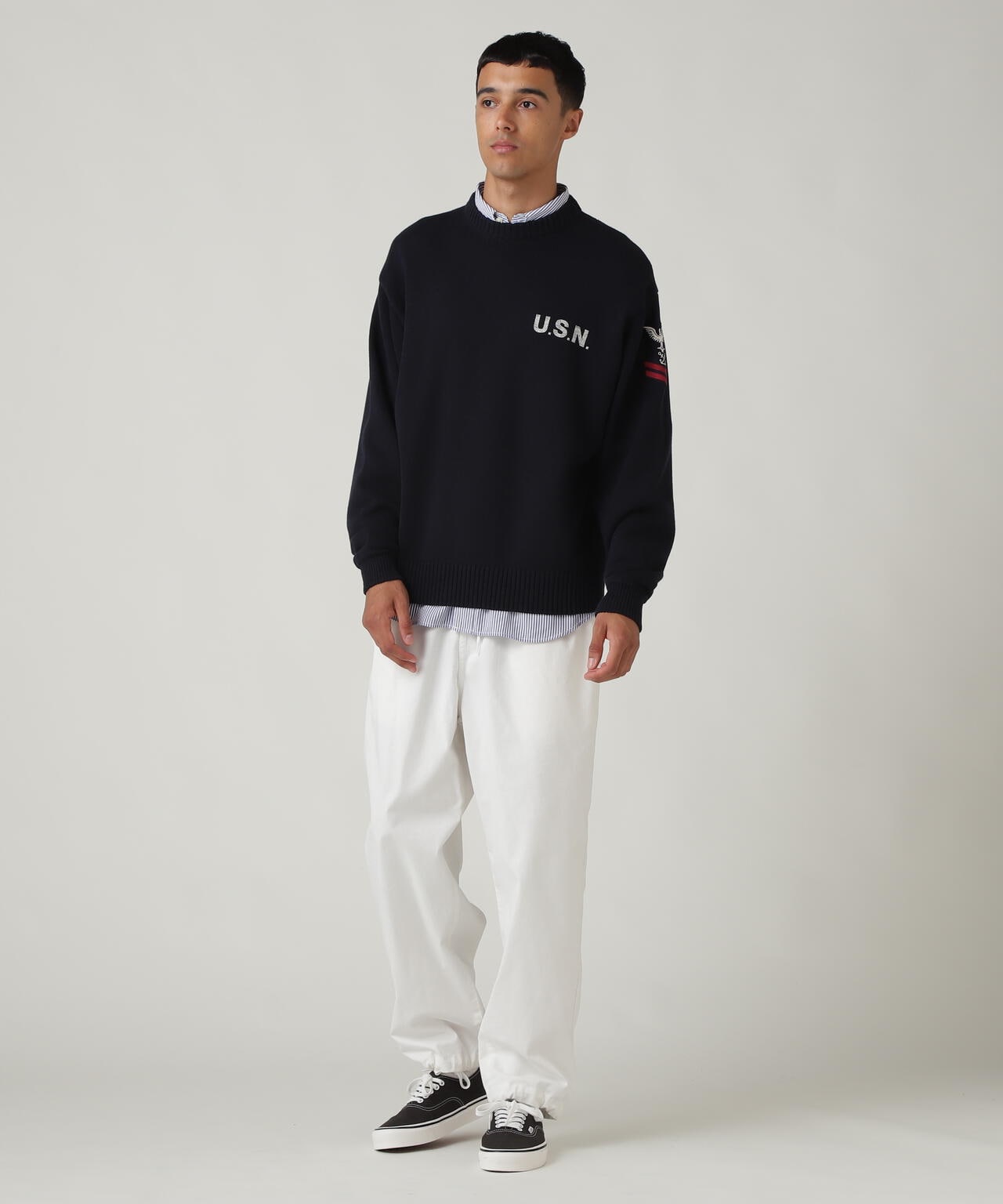 NAVAL CREWNECK KNIT / ネイバル クルーネック ニット / AVIREX / アヴィレックス