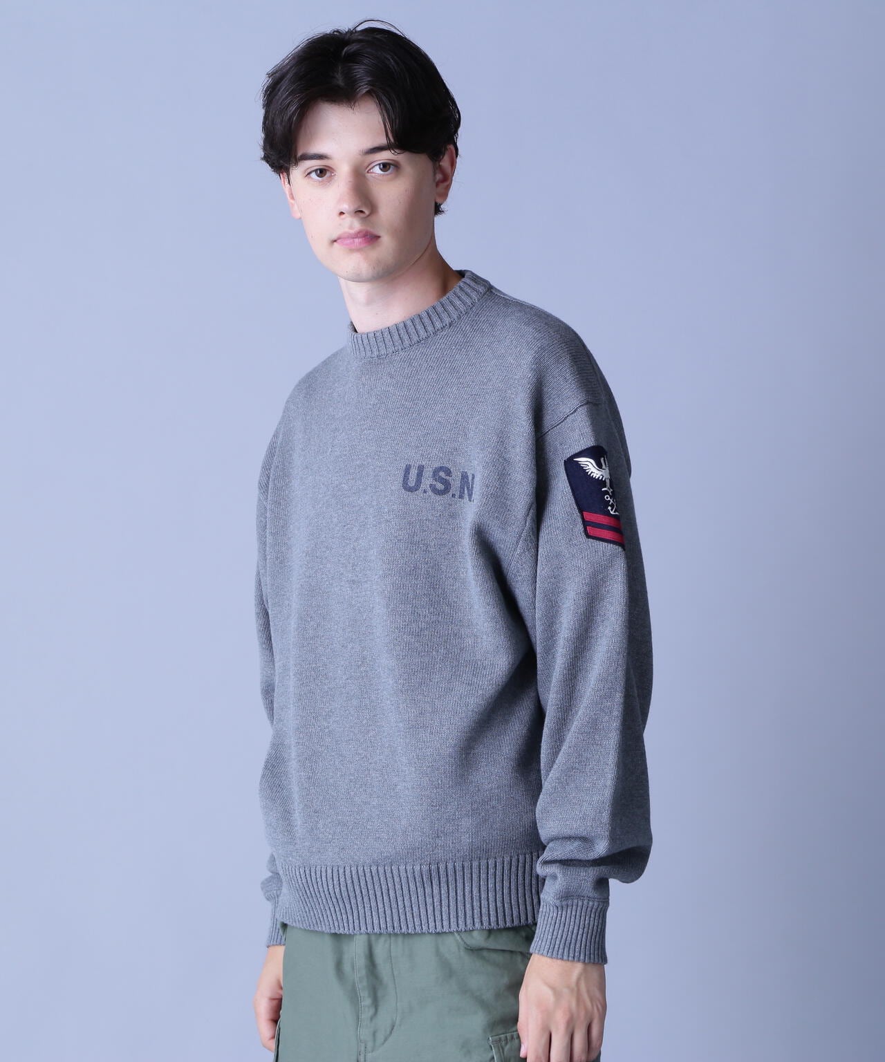 NAVAL CREWNECK KNIT / ネイバル クルーネック ニット / AVIREX / アヴィレックス