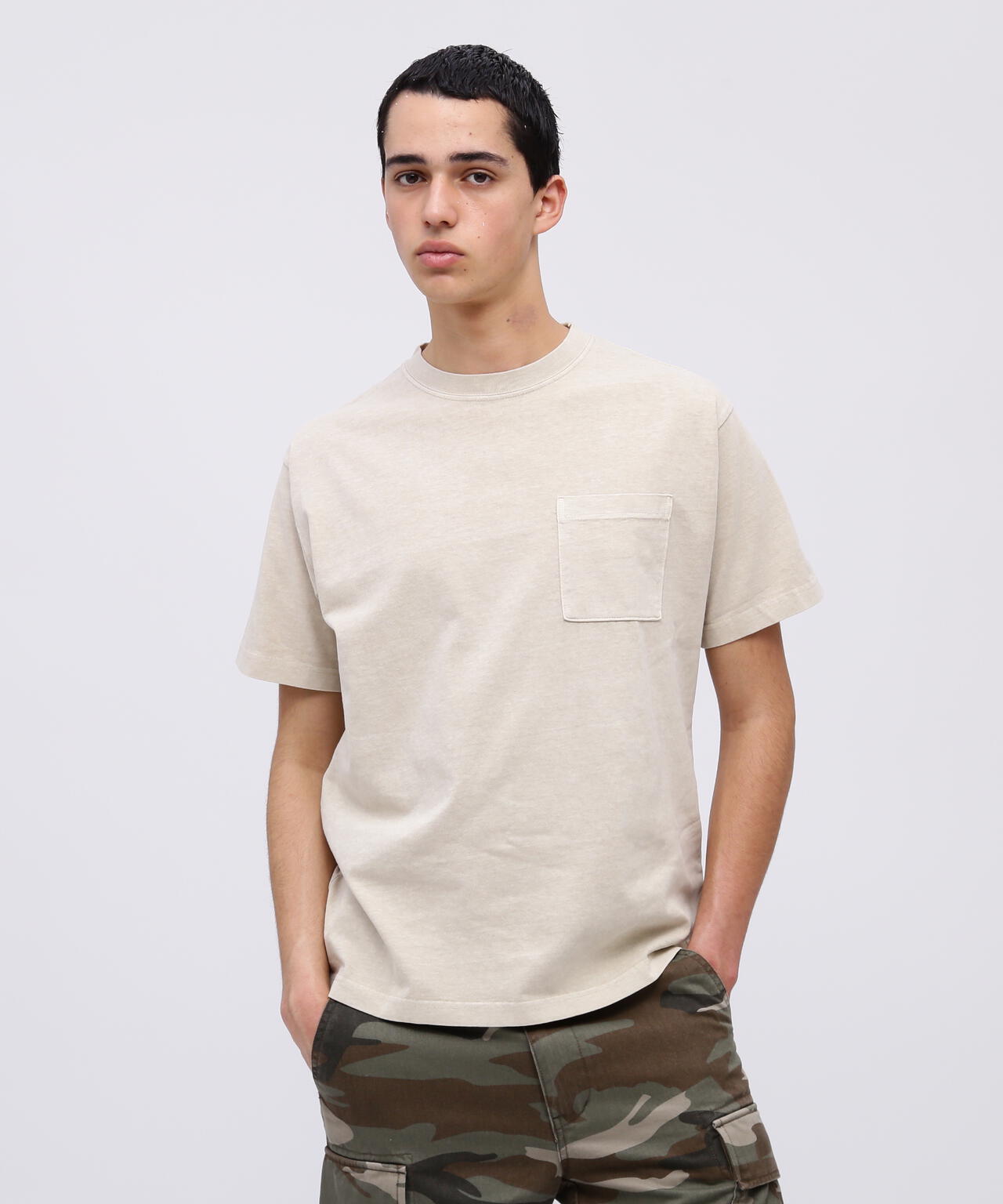 《DAILY/デイリー》SHORTSLEEVE FADE WASH POCKET T-SHIRT / 半袖 フェイドウォッシュ ポケット