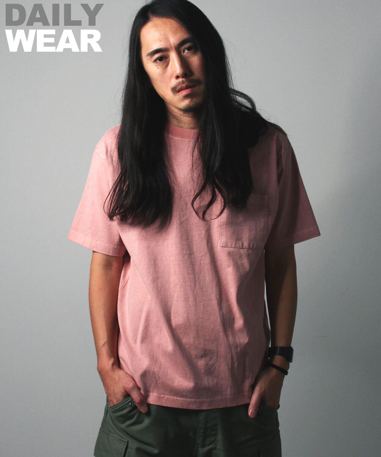 《DAILY/デイリー》SHORTSLEEVE FADE WASH POCKET T-SHIRT / 半袖 フェイドウォッシュ ポケット