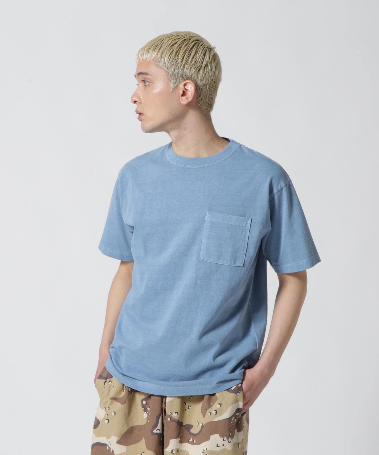 《DAILY/デイリー》SHORTSLEEVE FADE WASH POCKET T-SHIRT / 半袖 フェイドウォッシュ ポケット