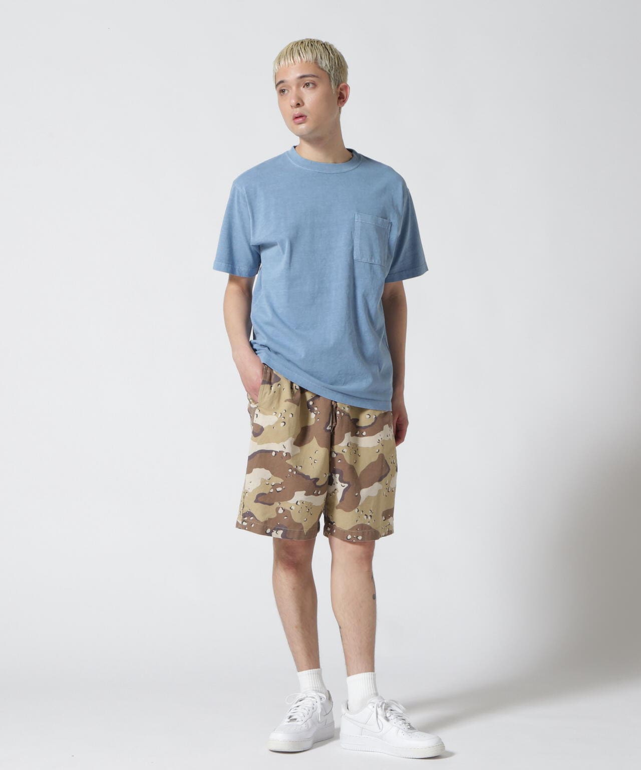 《DAILY/デイリー》SHORTSLEEVE FADE WASH POCKET T-SHIRT / 半袖 フェイドウォッシュ ポケット