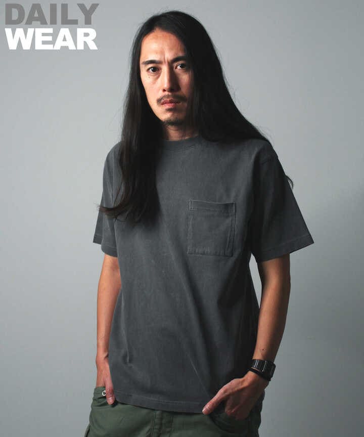 《DAILY/デイリー》SHORTSLEEVE FADE WASH POCKET T-SHIRT / 半袖 フェイドウォッシュ ポケット