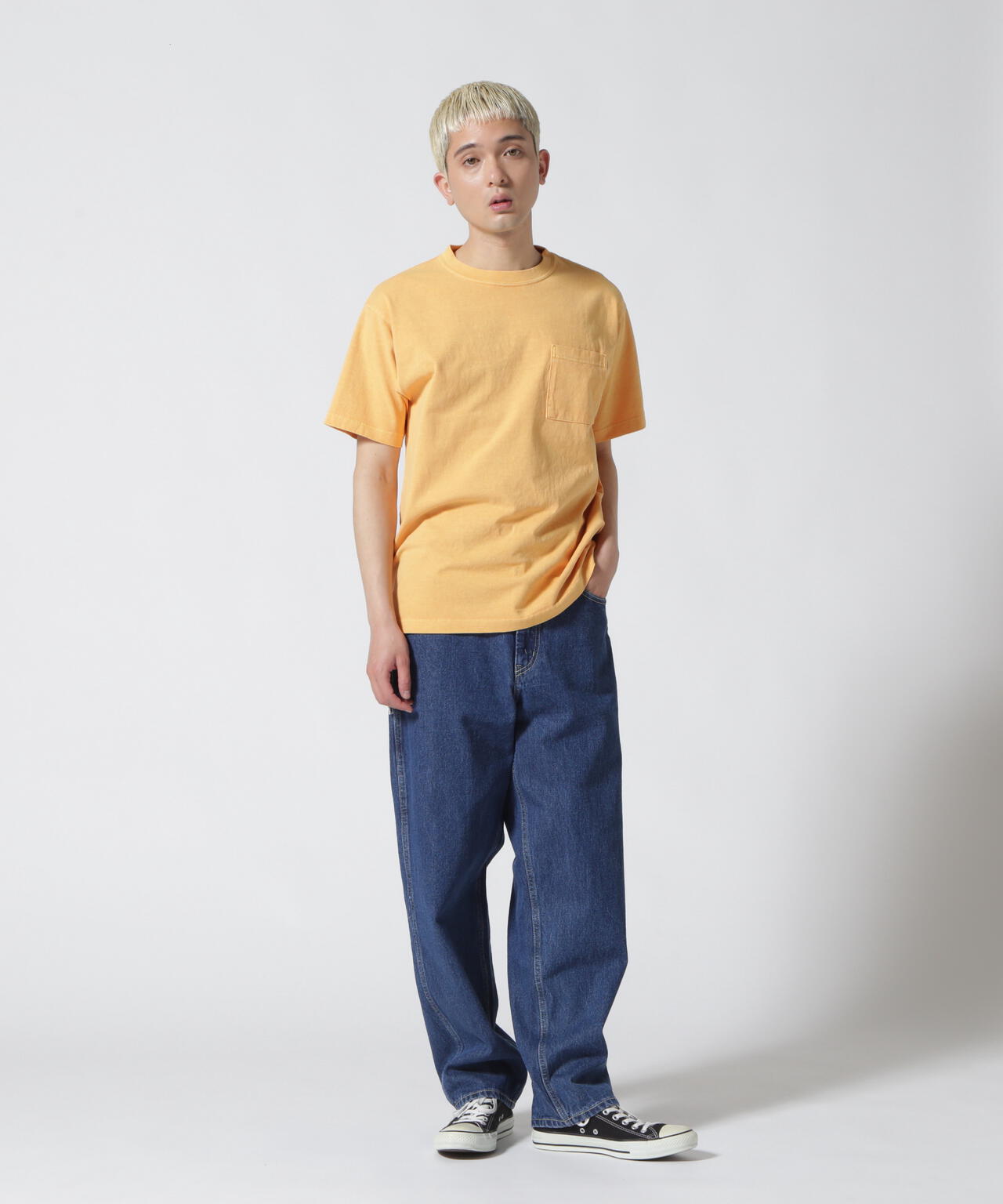 《DAILY/デイリー》SHORTSLEEVE FADE WASH POCKET T-SHIRT / 半袖 フェイドウォッシュ ポケット