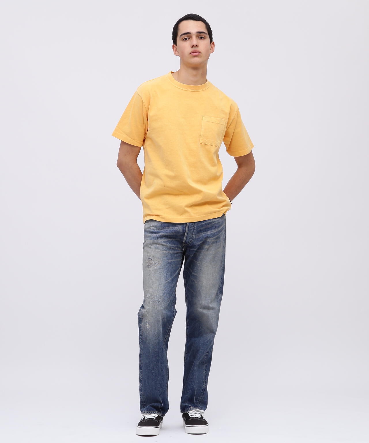 《DAILY/デイリー》SHORTSLEEVE FADE WASH POCKET T-SHIRT / 半袖 フェイドウォッシュ ポケット