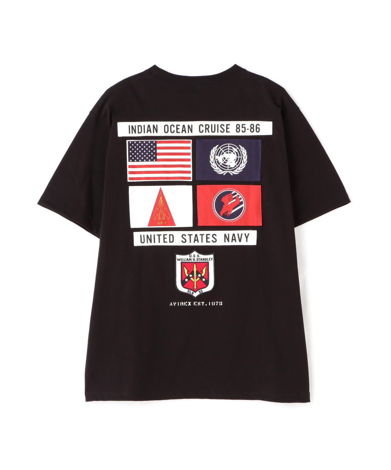 AVIREX TOP GUN SHEETING Patch T-Shirt / トップガン シーチング パッチ Tシャツ ブラック L