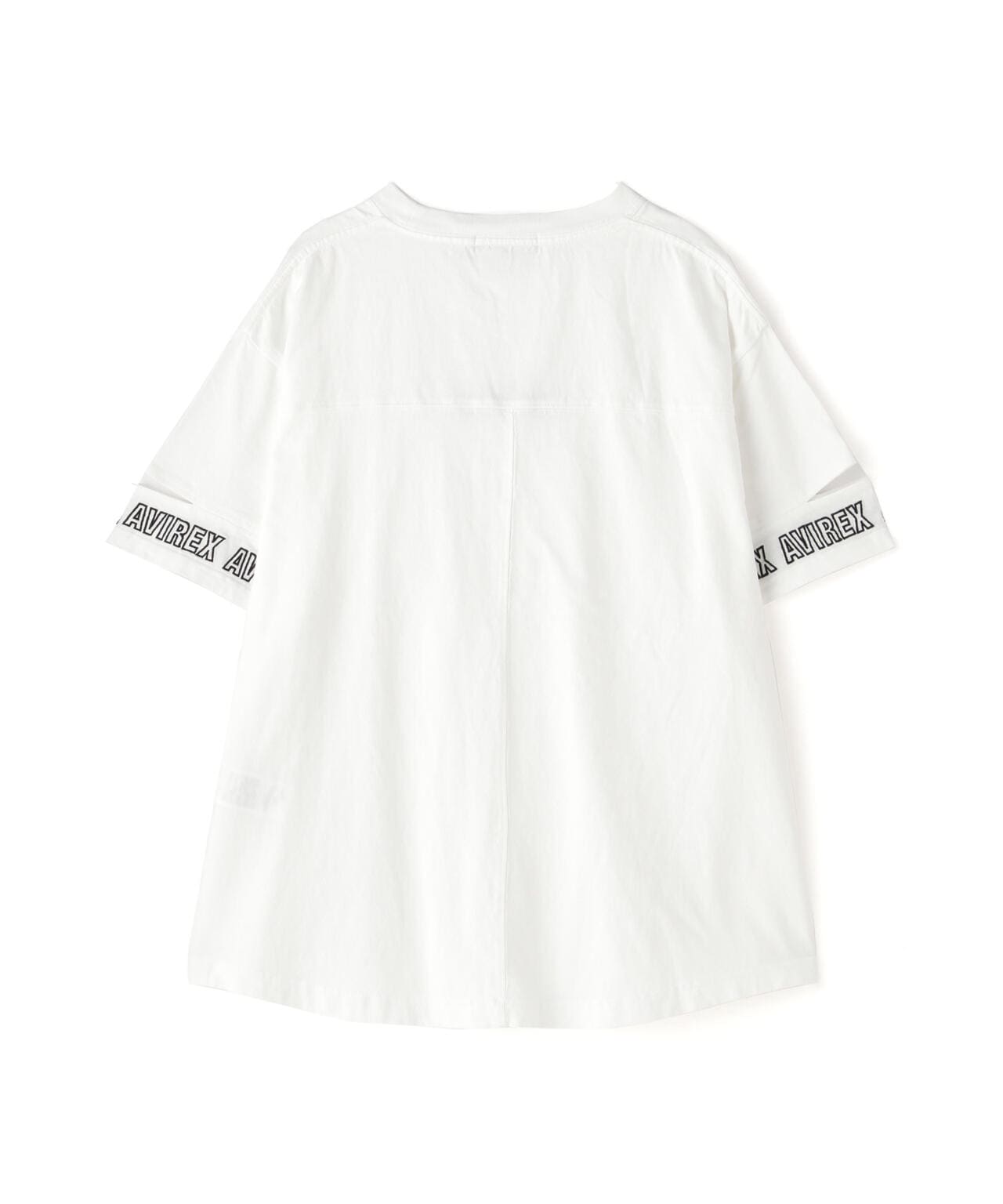 FADE WASH CUFFS OPEN EMBROIDERY T-SHIRT/フェイドウォッシュ カフスオープン刺繍Tシャツ